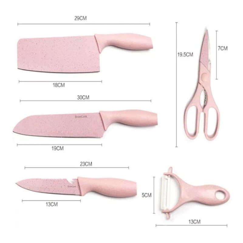 K&H Cuchillos Cocina Profesional Set D 6 Y Base Acero