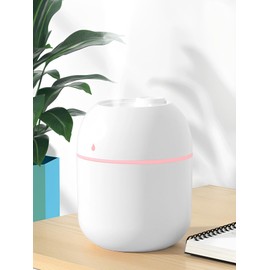 Mini Umidificatore - NIUAWASA 220ml Piccolo Portatile USB Alimentato Nebbia Fredda Aria Desktop Diffusore con Luce Notturna Morbida per Auto Camera da Letto Ufficio (Bianco)