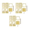 3set Pen Holder Golden Appearance Electroplating Quadrate Educational DIY Assembly