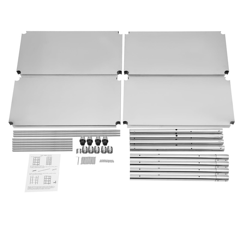 DDBESSIC Stainless Steel Shelves 4 Tier 31x18x52in Adjustable Shelf Storage