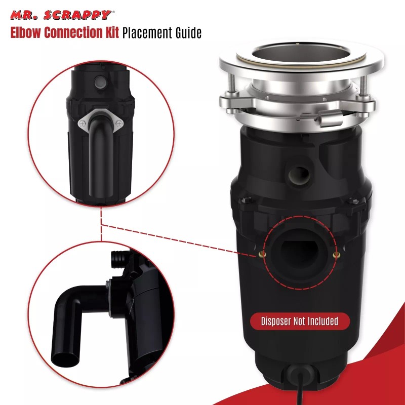 Mr. Scrappy Drain Elbow Kit for Garbage Disposal, Includes 1.5"