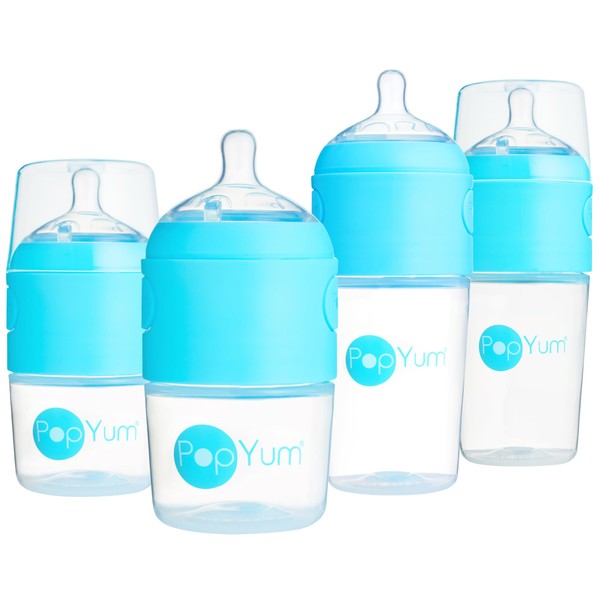 PopYum Blue Formula Making Baby Bottle Starter Set, 4 Bottles,