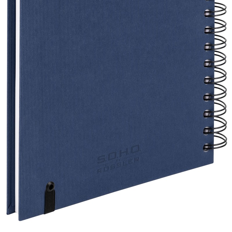 Rössler Soho A5 Wiro Bound Notebook with Plain Paper/Elasticated Closure