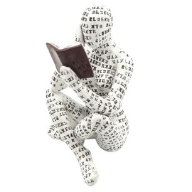 NUZAMAS Modern Reading Woman Statue Pulp Books Figurine Thinker Statue Home Decor Abstract Characters Decoration for Living Room Office Bedroom Shelf Table Desk