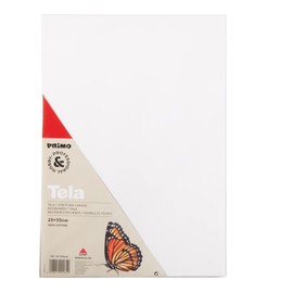PRIMO Hobby & Professional - Tela per Dipingere 25x35x16,5cm in 100% Cotone, Cartone Telato con Angoli per Fissaggio Cornice - Tele per Dipingere, Hobby Creativi e Lavoretti, Acid Free non Ingiallisce