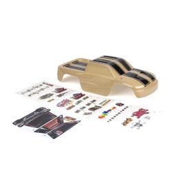 SummitLink Custom Body Compatible for 1/10 Scale RC Car or Truck (Truck not Included) (Sand Color Racing Stripes)