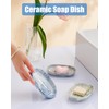 Handcrafted Fancy Ceramic Soap Dish, Decorative Soap Holder with Unique