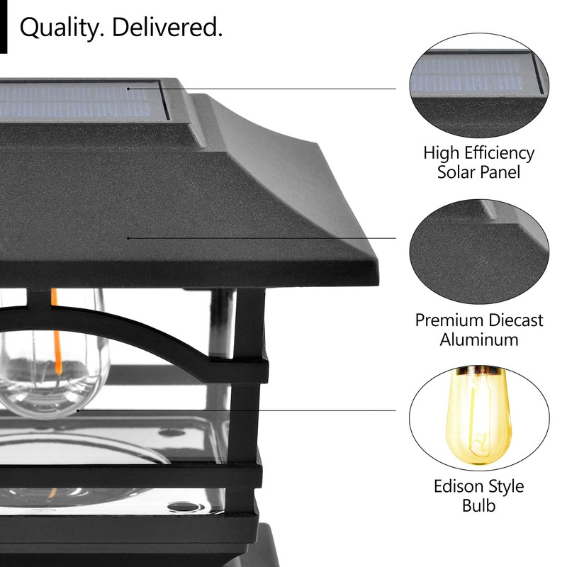 Davinci Lighting Edison Solar Outdoor Post Cap Lights - 4x4