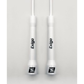Exigo® Stealth Super Pro Adjustable Speed Skipping Rope - Jump Rope/Skip/Deluxe/Boxers Rope/Boxing (White)