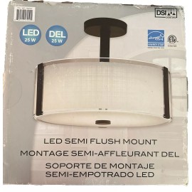 DSI Lighting Bronze LED Semi-flush Mount ~NIB 13.8” Wide X 9.8” Tall