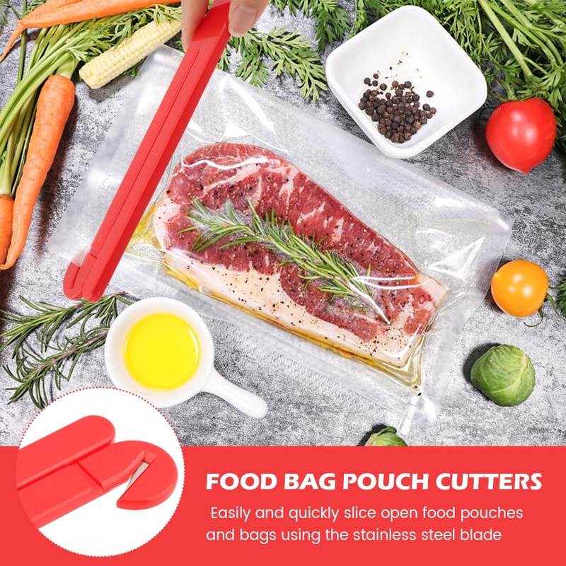2pcs Food Bag Pouch Cutter Opener with Stainless Steel Blade