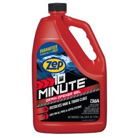 Zep 10 Minute Drain Opener Gel 1 Gallon (Case of 4) ZHCR128NG - Commercial Strength, Fast Acting and Safe for All Pipes