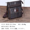 Bearneko Men's Shoulder Bag, Genuine Leather, Crossbody Shape, Thin, Lightweight,