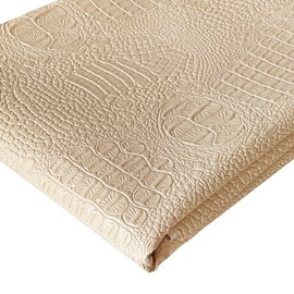Crocodile Pattern Faux Leather Fabric 36"x54" Marine Vinyl Soft Alligator Skin Synthetic Leather for DIY Upholstery, Crafts, Handbags, Furniture Car Wrapping -Sold by the Yard (Beige, Cut by the yard)