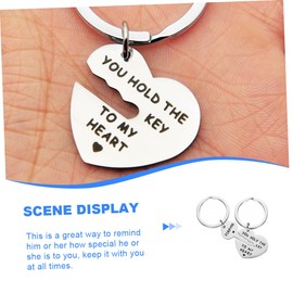 Healeved 2pcs Boyfriend Girlfriend Keychains Couples Gifts Stainless Steel Keyring Heart Photo Clip Unique Romantic Wedding Gifts