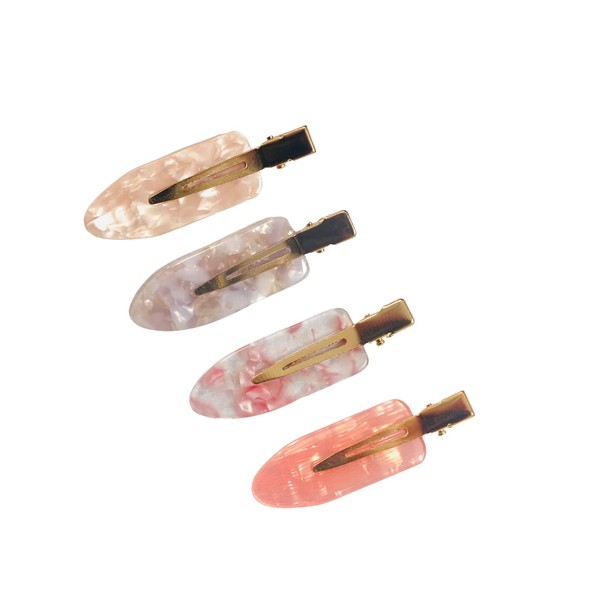 EZ PEACH Non-marking Bangs Clips, Tortoise Shell Style, 4 Pieces,