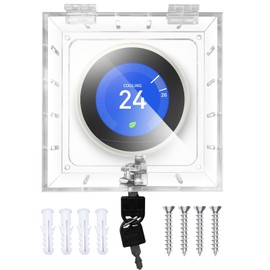 groword Thermostat Lock Box with Key Thermostat Cover Universal Thermostat Lock Box Clear Small Thermostat Guard for Wall Thermostats for All Type Nest Thermostat 4.72''*4.53''*1.97'' or Smaller