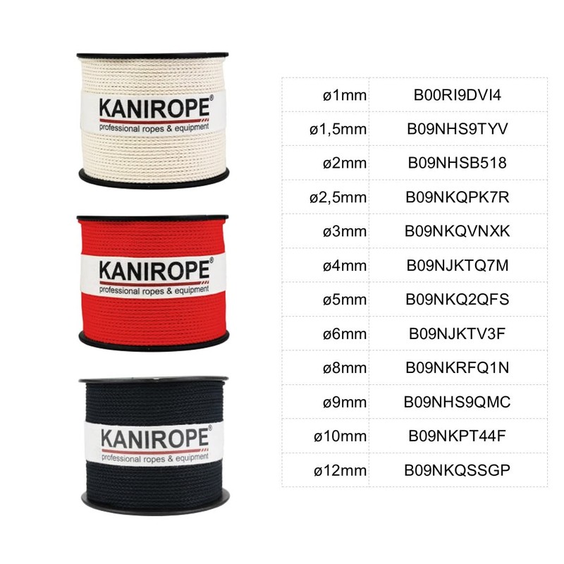 Kanirope® Cobraid Cotton Rope 9 mm 10 m Colour Black
