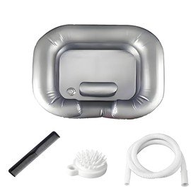Inflatable Shampoo Basin,Inflatable Hair Washing Basin Set,Portable Hair Washing Station for Home for Bedridden Patients, Pregnant Women,and Elderly - Silver