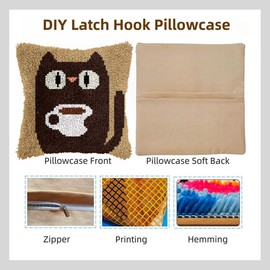 DIY Latch Hook Pillow Kit Cactus Desert and Sunset 43x43cm-2