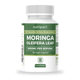 nutripact Nutripact Moringa Oleifera Capsules - 1800mg per Serving - Pure Moringa Powder Supplement (not Tablets) - 90 Vegan Caps - High Strength Moringa