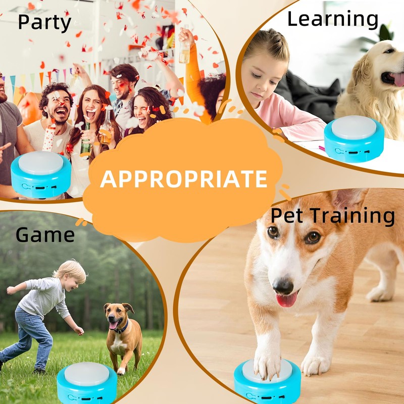 KIMPOK Dog Buttons for Communication – 6 Pack Rechargeable Dog