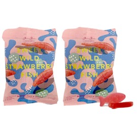 Bon Bon Swedish Candy Sweet Wild Strawberry Fish Vegan Candy, Swedish Gummy Candy from Sweden 5.2 Ounce (Pack of 2)