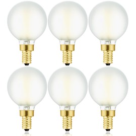 LED Frosted Candelabra Light Bulbs,E12 Replacement Led Light Bulbs,4W Equal 40 Watt Light Bulb,400lm,Warm White 2700K,Globe Light Bulb,g16.5 Vintage LED Filament Candle Bulb with Decorative,6Pack.