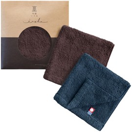 Imabari Towel Handkerchief, Men's, Imabari Iroha Pile Handkerchief, Plain, 9.1 x 9.1 inches (23 x 23 cm), Retirement, Celebration, Return Product, Home Celebration, Gift, 100% Cotton, Set of 2 B