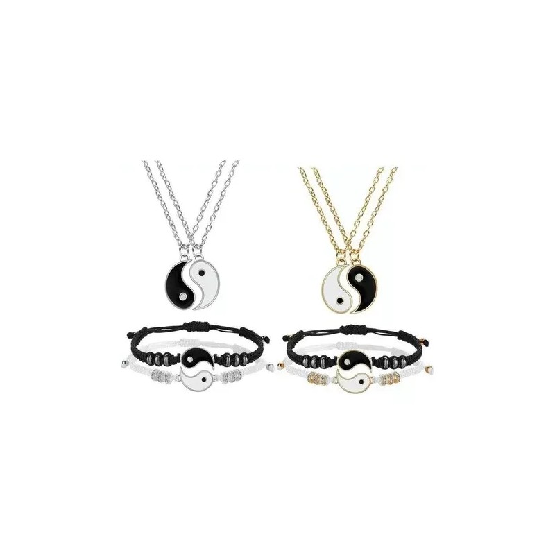 THE9SHOP Yin Yang Pareja O Amistad Pulsera Y Collar De