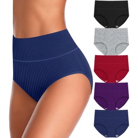 UMMISS High Waisted Underwear for Women Tummy Control Cotton Plus Size Postpartum Shapewear Ladies Panties Briefs M/L