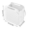 WUSILILU 2pcs White Foldable Laundry Basket with Handle, Plastic Rectangular
