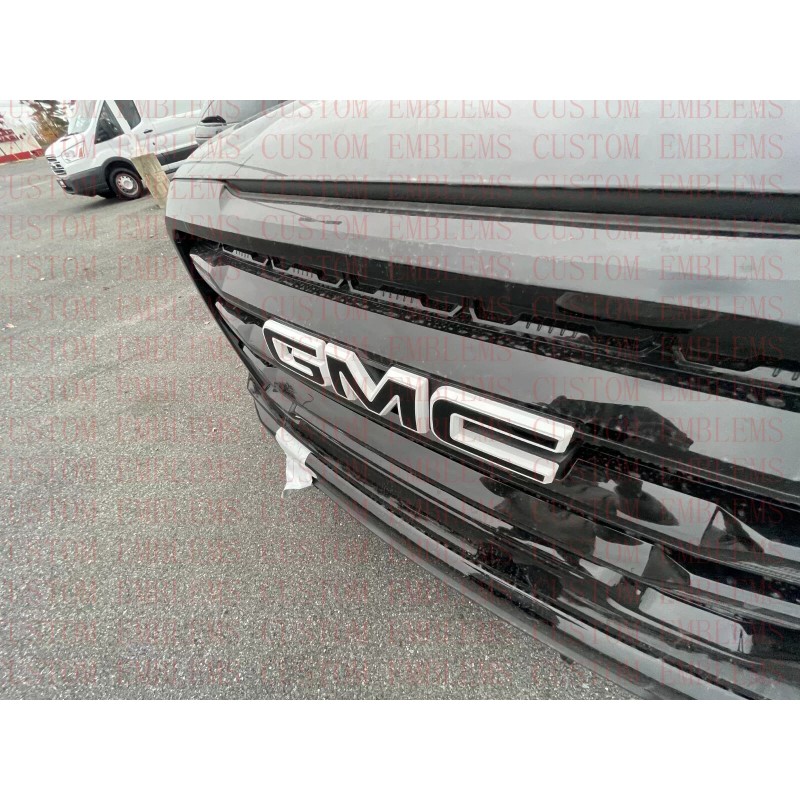Auto Front GMC Black White Emblem Overlay 2019-2022 Sierra 1500
