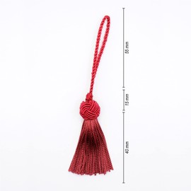 TEXTEX = Turk's Head Cuquillo Tassel. 5cm Long. 100% Viscose. Bag of 5 Units - (Garnet)