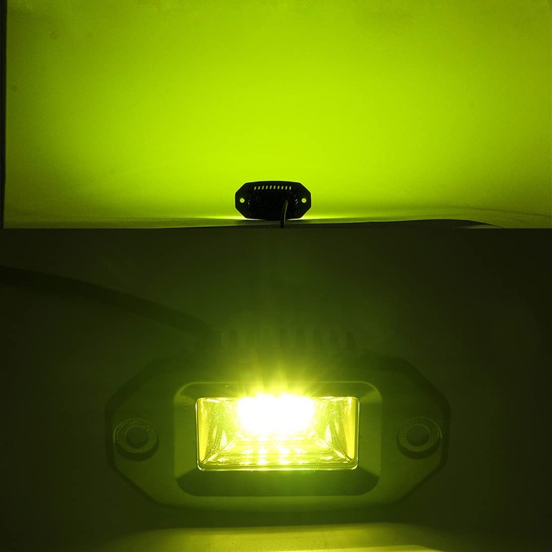CLOWICSR 2 Pcs 20W 4 LED Work Light Yellow Recessed