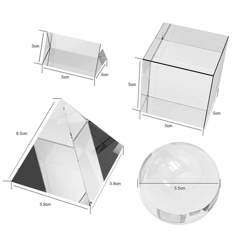 Laroal 4pcs K9 Optical Crystal Photography Prism Set Including 50mm