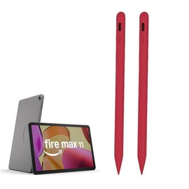 2 Pieces AMZ Fire Max 11 Pen Tablet Stylus Pen for AMZ Fire HD 10 Fire HD 8 Stylists Tablets Touch Screen Pencil (red)