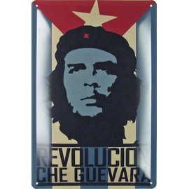Tin Sign 20 x 30 cm Curved Che Guevara Cuba Revolucion Revolution Cuba Decorative Gift Sign