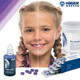 miradent Mira-2-Ton® Tablets Pack of 50 | Chewable Tablets for Colouring as a Plaque Test Before Brushing Teeth | Proven | Reliable | Motivating | Easy to Use | Erythrosin and Gluten Free