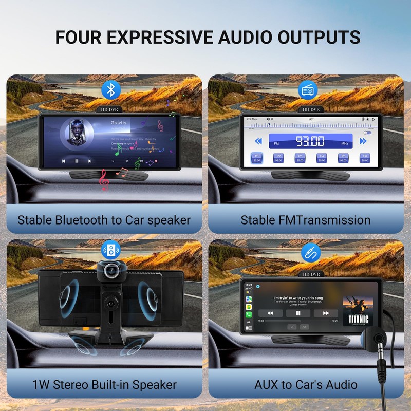 Haudio ‌10.26 Inch Wireless Apple CarPlay & Android Auto Car