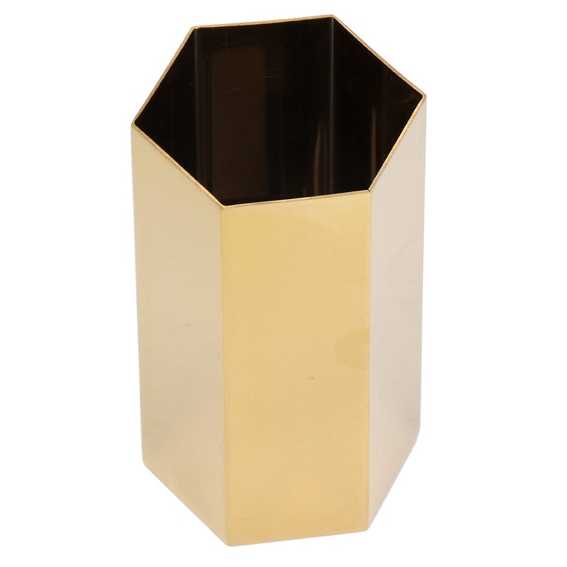 Pen Holder Hex Stainless Steel Gold Electroplating Durable Glossy Corrosion