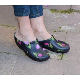 Sloggers - Zuecos de jardín Impermeables para Mujer - Zuecos de jardín Tradicionales con Plantilla de Soporte de Comodidad Premium, (Azul Lago Profundo), (Talla 9)