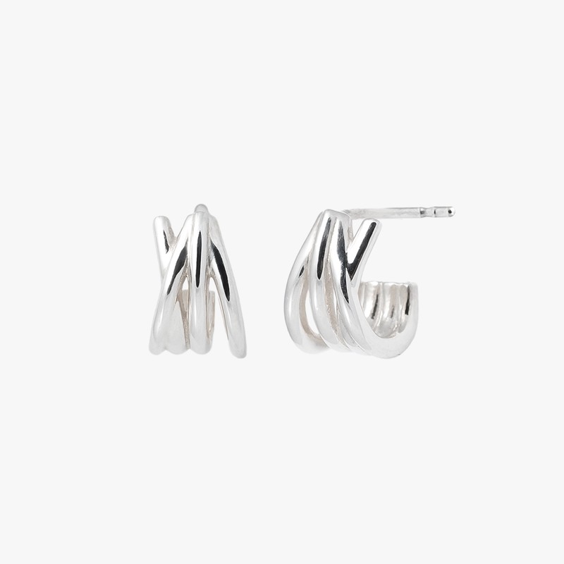 [D.Silver] Silver 925 Neon Cross Earrings Silver / [D.Silver] 실버925