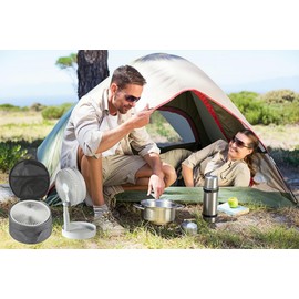 Voyboced Portable Folding Telescopic Fan Storage Bag, Waterproof Foldaway Standing & Table Fan Hand Bag Case Suitable for P9,P9S,P10,P11,Q7,N97,N98 (Gray)