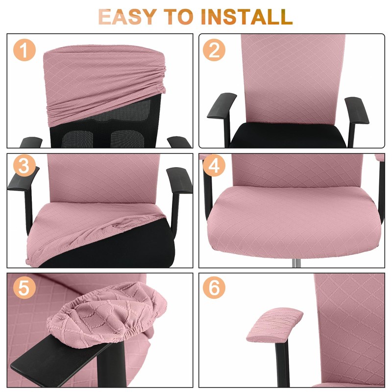 Tallew 4 Pcs Office Chair Covers Set Computer Universal Protective