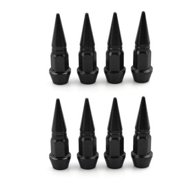 TEAMWILL 8PCS Spike Car Tire Valve Stem Caps Truck Bike Wheel Air Dust Cap Spike Shape Tire (Black)