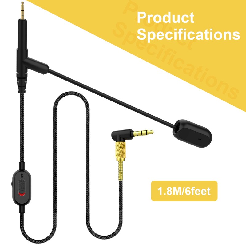 Zosvoses QC45 Boom Mic Compatible with Bose QC35, QC35 II,