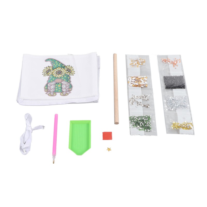 Hanging Storage Bag 3 Compartment Foldable Rhinestone Painting Pattern DIY