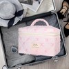 AMULOKRU Quilted Makeup Bag Cute Cosmetic Bags for Women Large