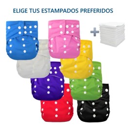 10 Pañales Ecológicos De Tela  12 Insertos Elige Colores                                                                                              